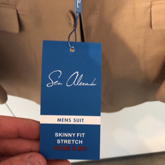 NEW Sean Alexander Mens 3 - Piece suit 42r - flax tan slim fit - Picture 5 of 5